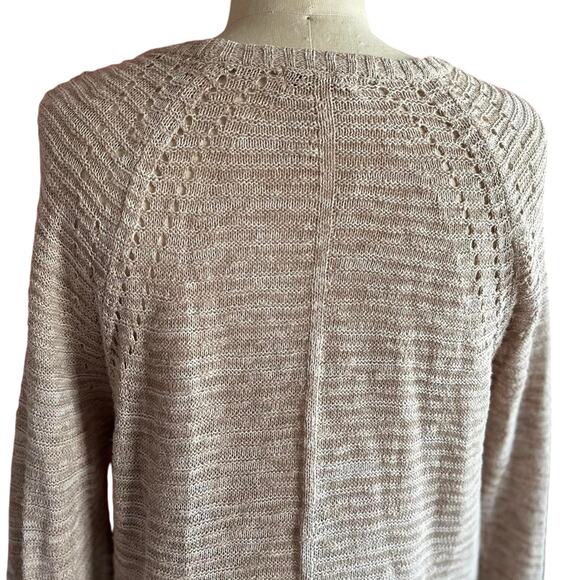 Womens Sweater Size Large Cream Western Layered Rodeo Chic Country Cottage Work - Picture 7 of 8